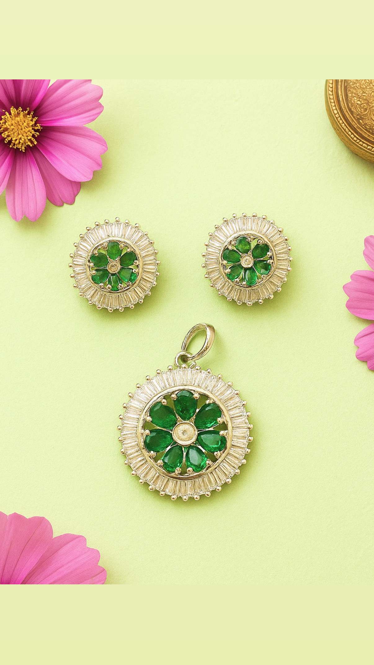 spring green ad pendant set
